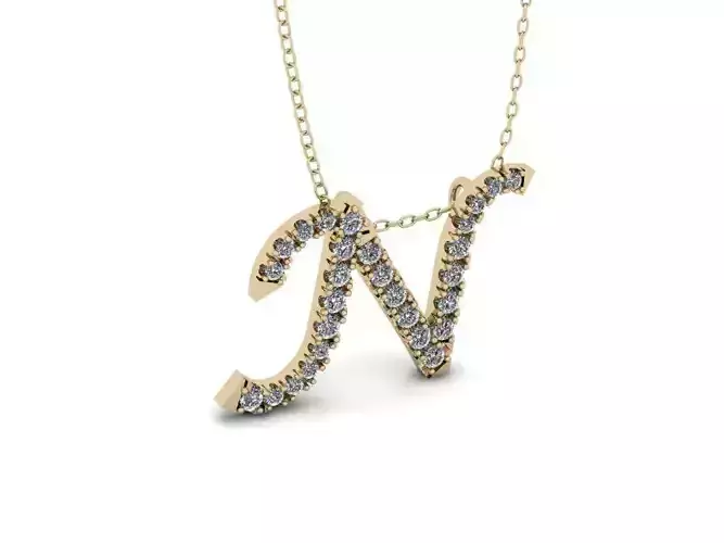 Pendant Alphabet Letter N 3D print model