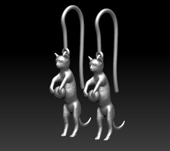 Cat earrings 3D print model