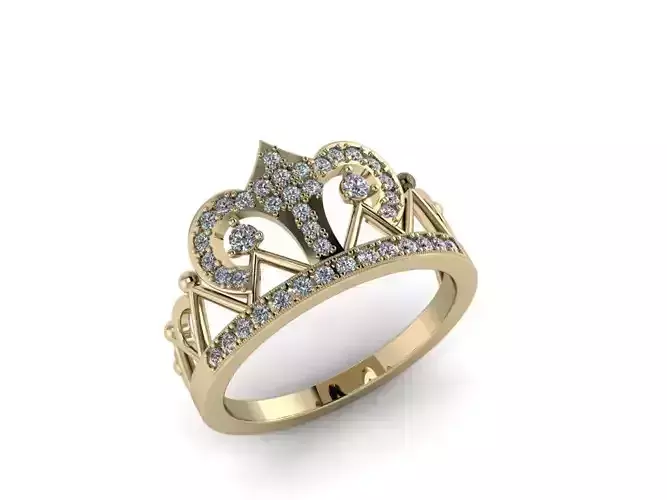 Diamond Jewelry Crown Ring 3D print model