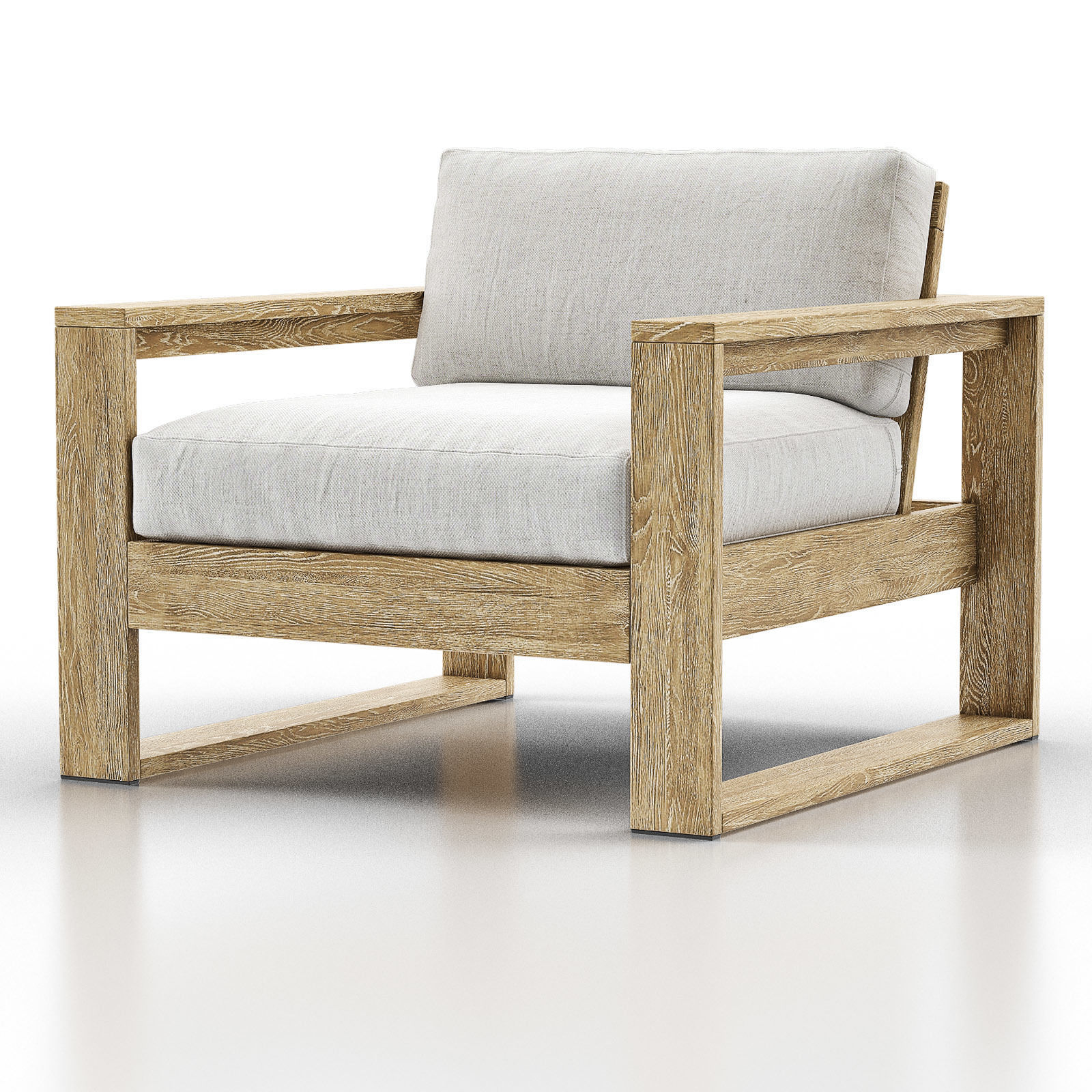 WEST ELM PORTSIDE Outdoor Lounge Chair with Ottoman 3D model CGTrader