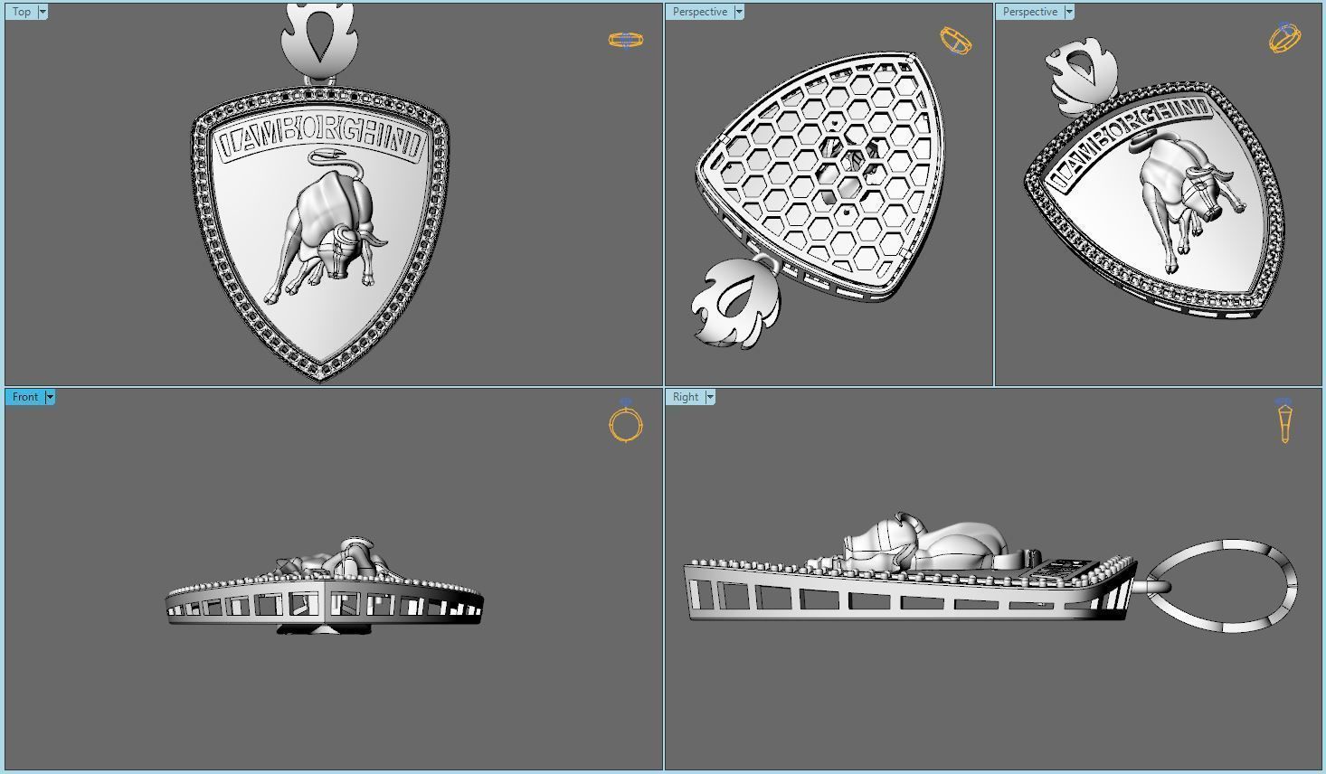 Cow pendant 3D print model_2