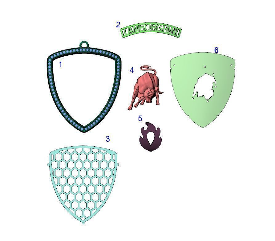  Cow pendant 3D print model_3