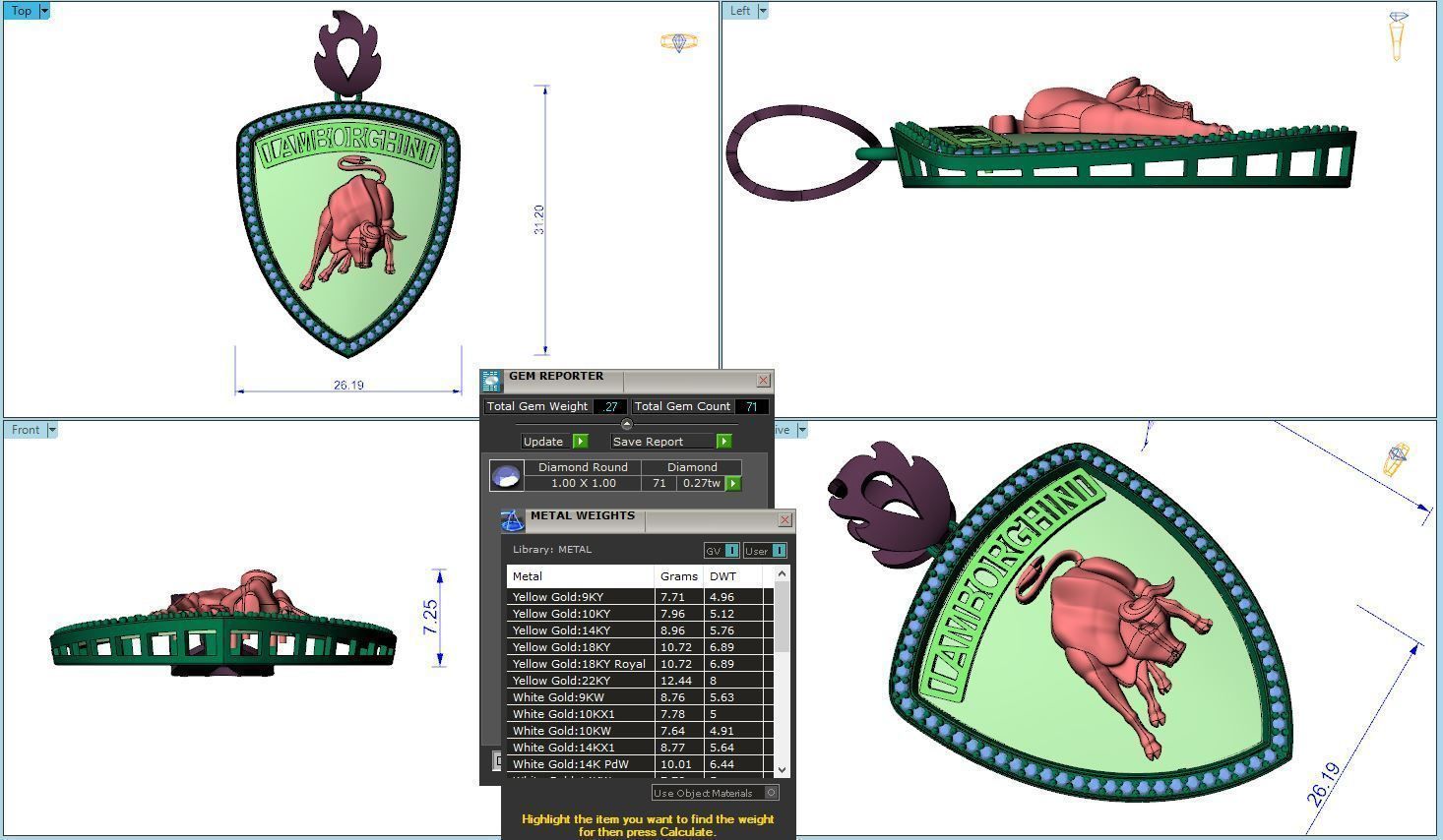  Cow pendant 3D print model_1