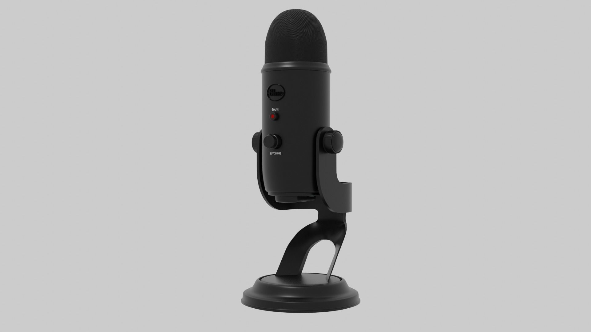 Blue Yeti Microphone - Realistic Model - Black 3D model_1