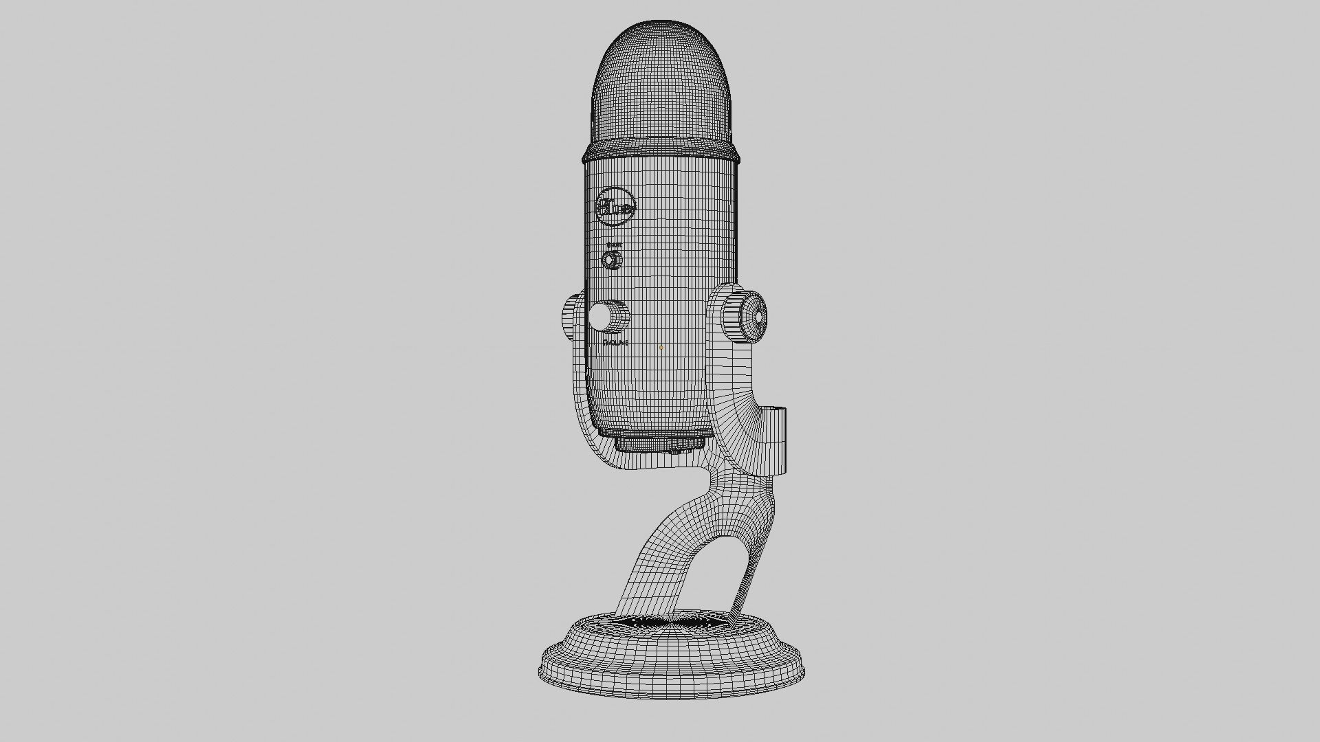 Blue Yeti Microphone - Realistic Model - Black 3D model_6