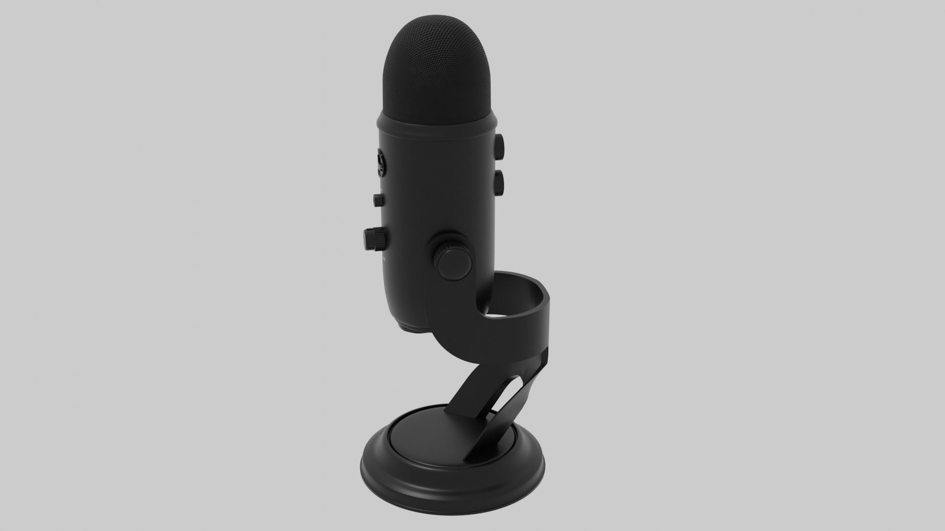Blue Yeti Microphone - Realistic Model - Black 3D model_3