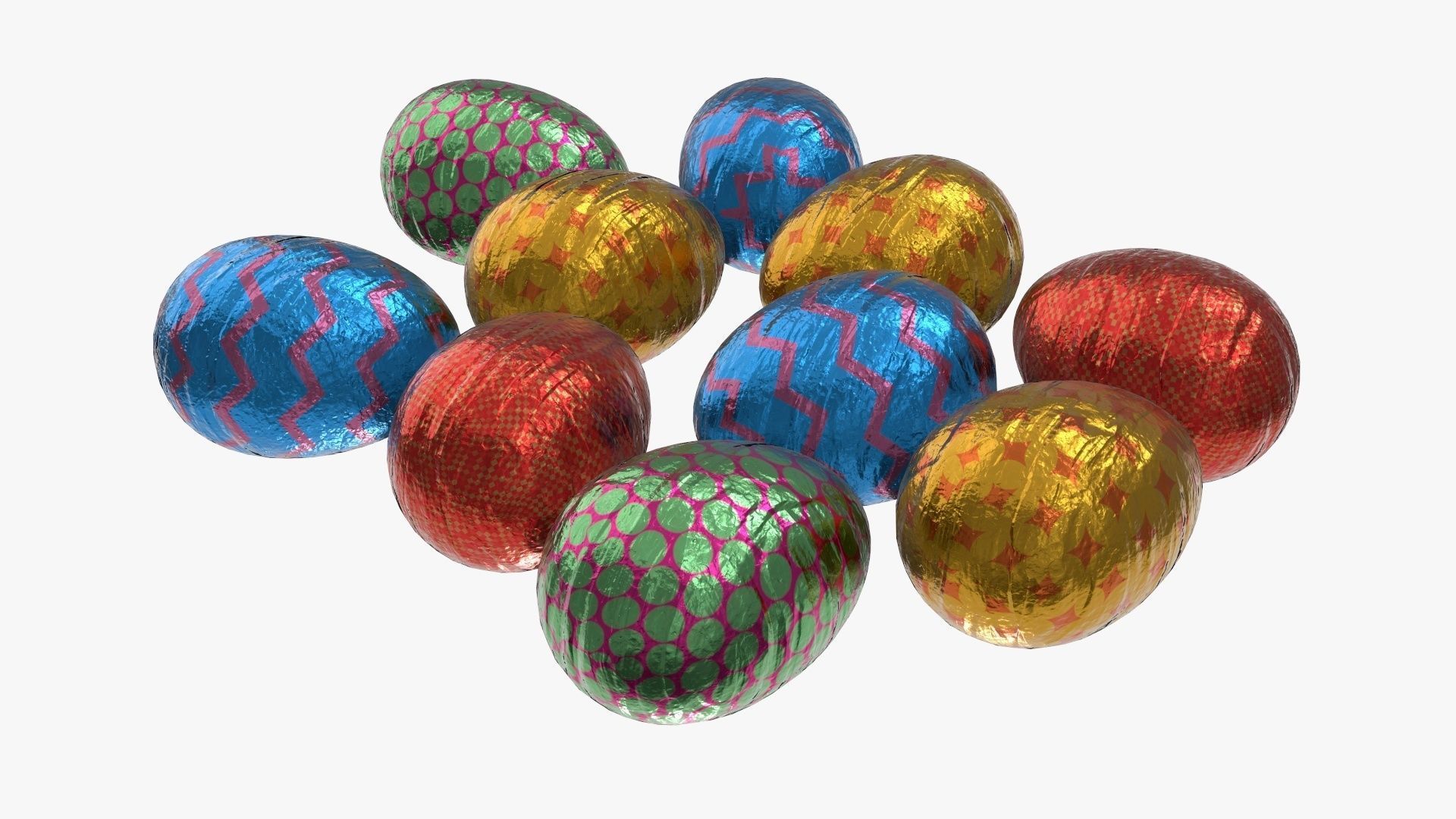 Chocolate eggs candy  3D model_1