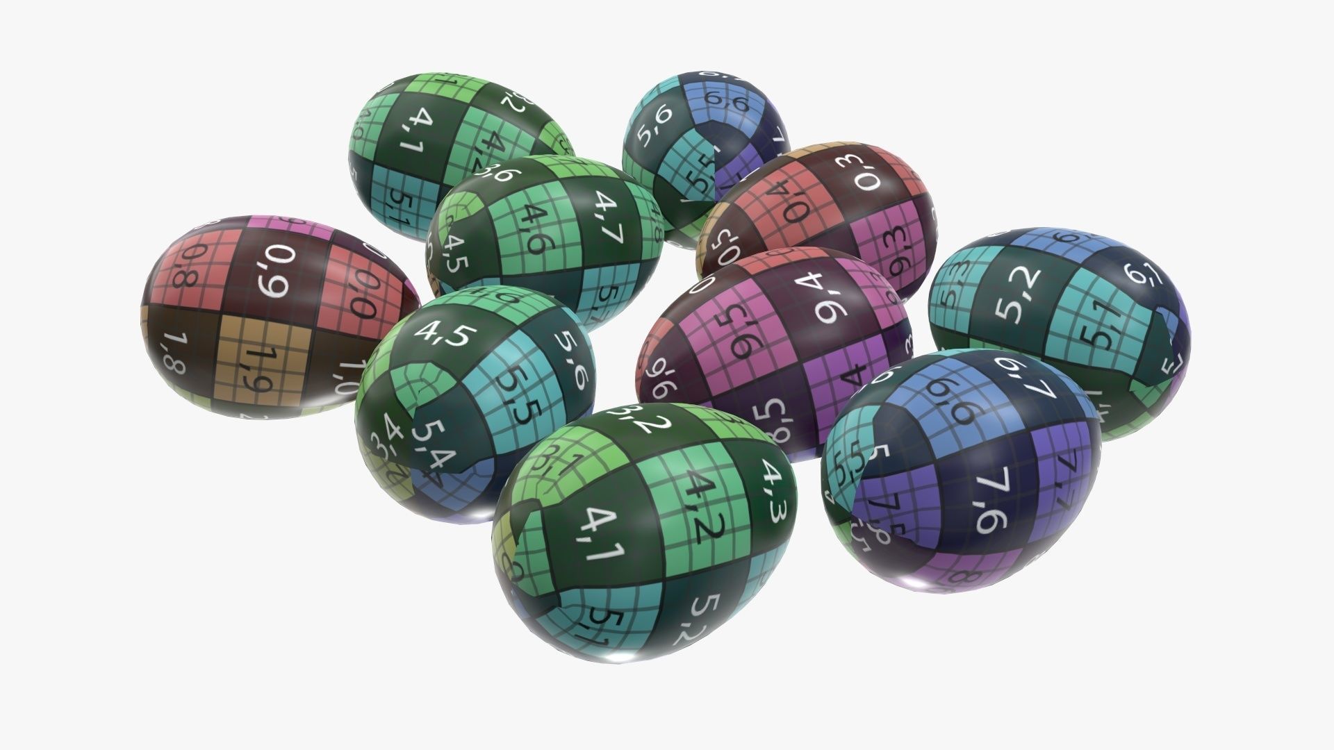 Chocolate eggs candy  3D model_11