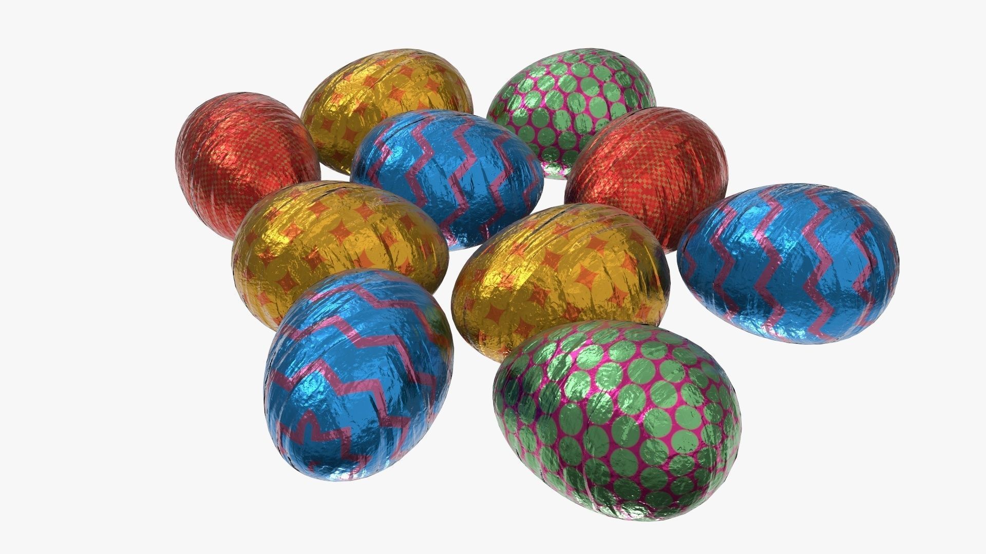 Chocolate eggs candy  3D model_2