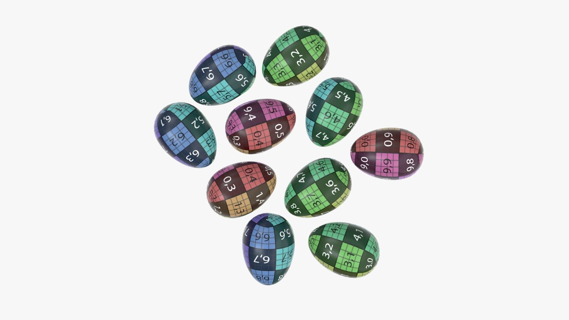 Chocolate eggs candy  3D model_10