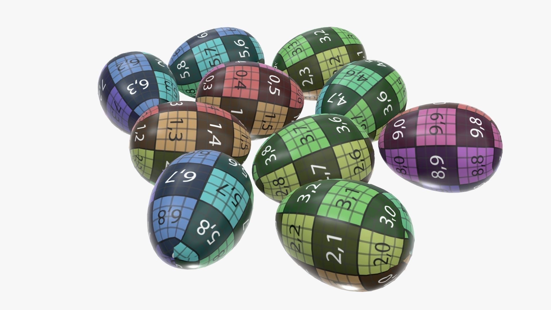 Chocolate eggs candy  3D model_12