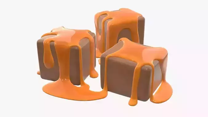 Candy poured with caramel