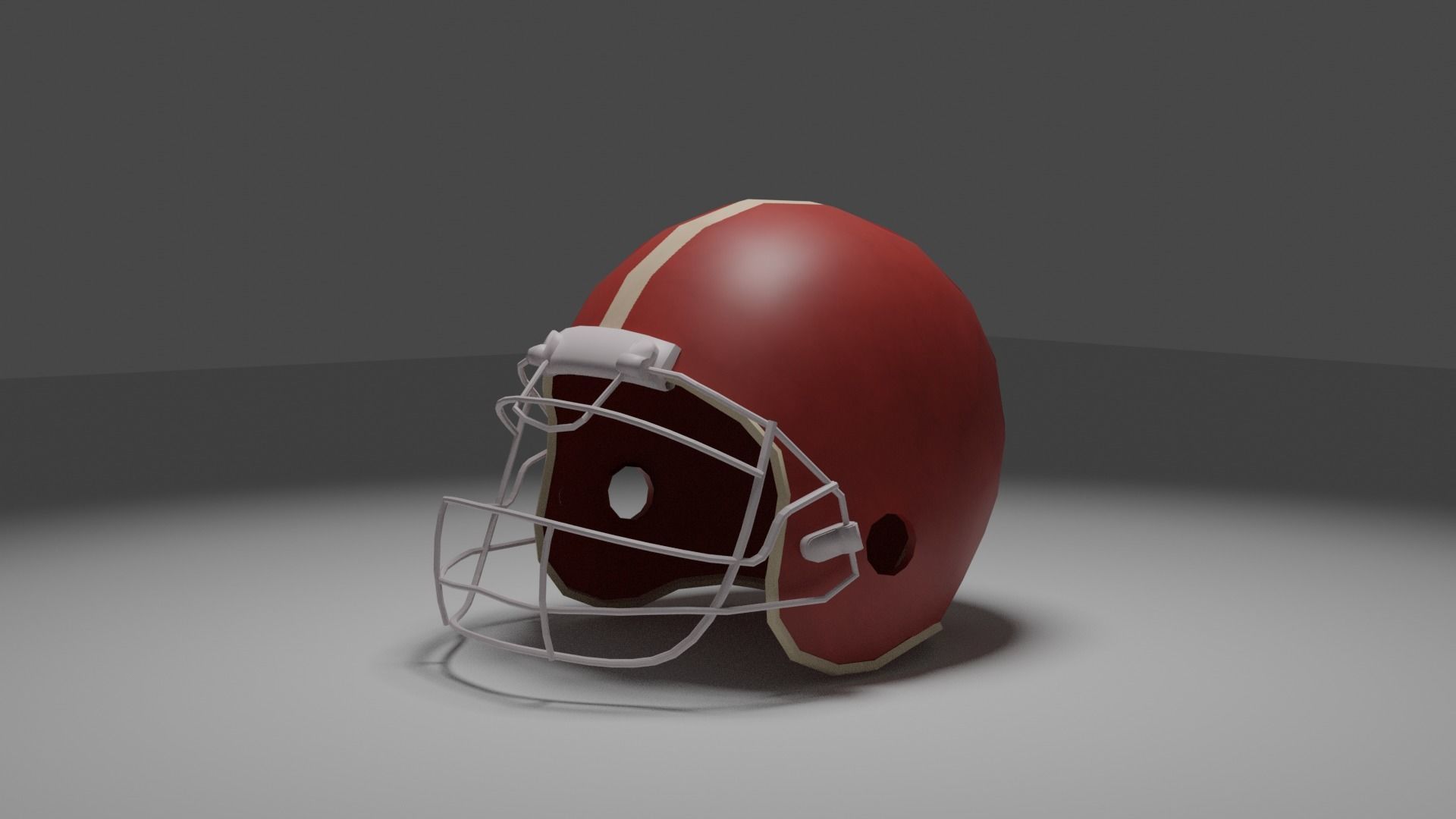  Football Helmet 3d model Low-poly 3D model_1