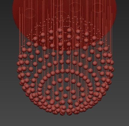 Contemporary Crystal Ball Chandelier 3D model_4