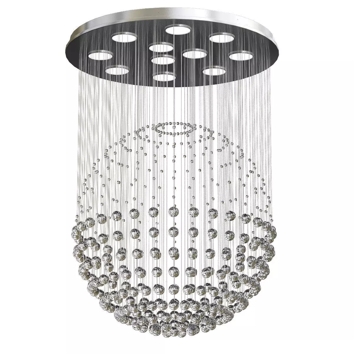 Contemporary Crystal Ball Chandelier 3D model_0