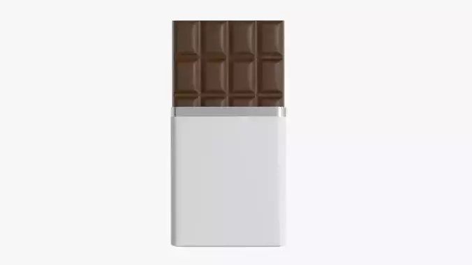 Brown chocolate bar packaging opened 01 3D model