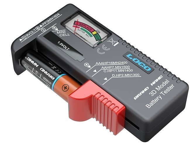 Battery Tester With AA Battery 3D model