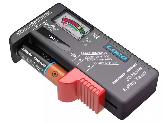 Battery Tester With AA Battery 3D model