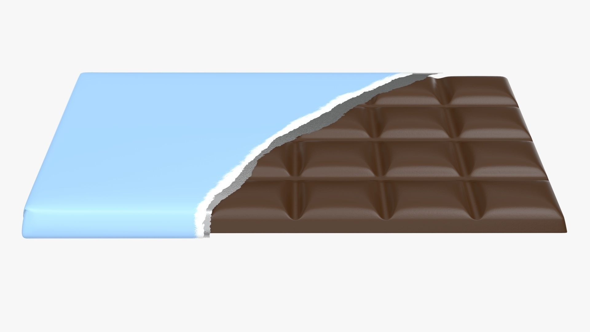 Brown chocolate bar packaging opened 04 3D model_2