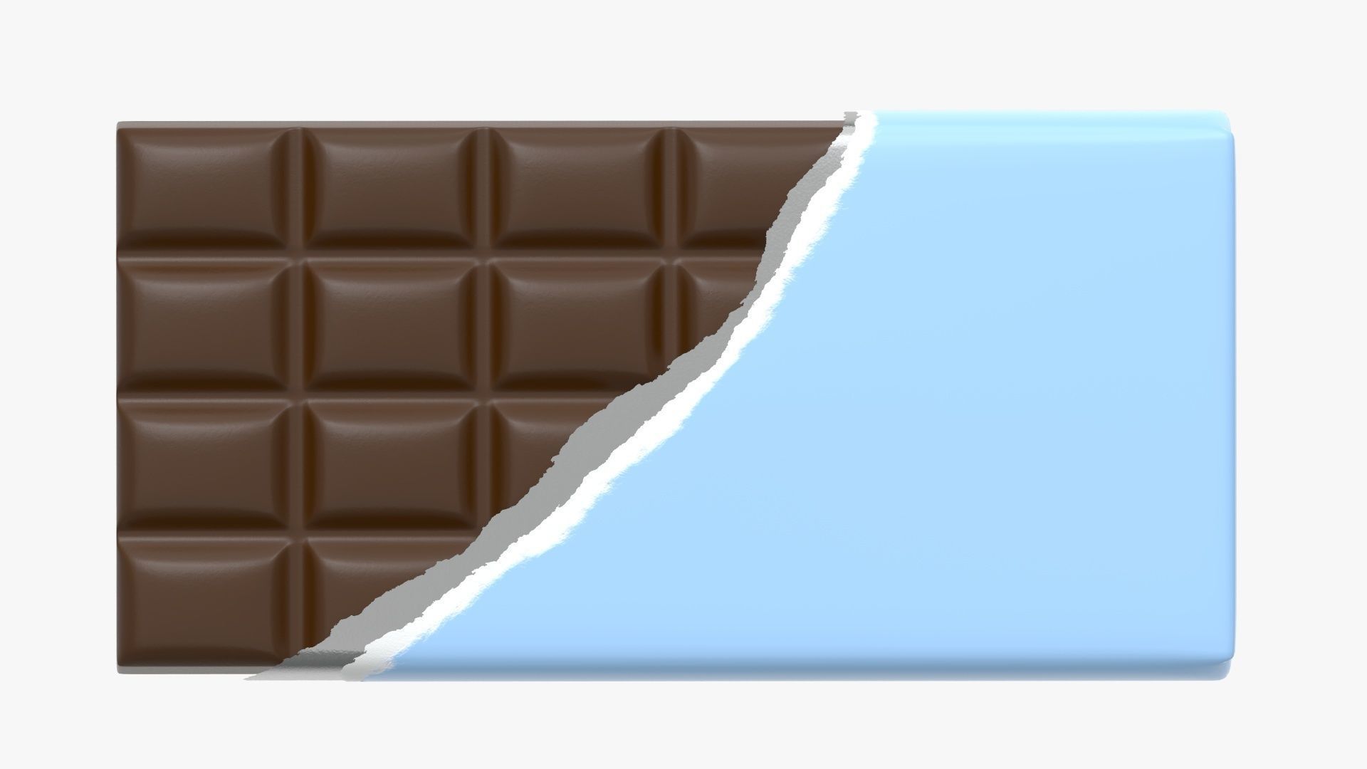 Brown chocolate bar packaging opened 04 3D model_3