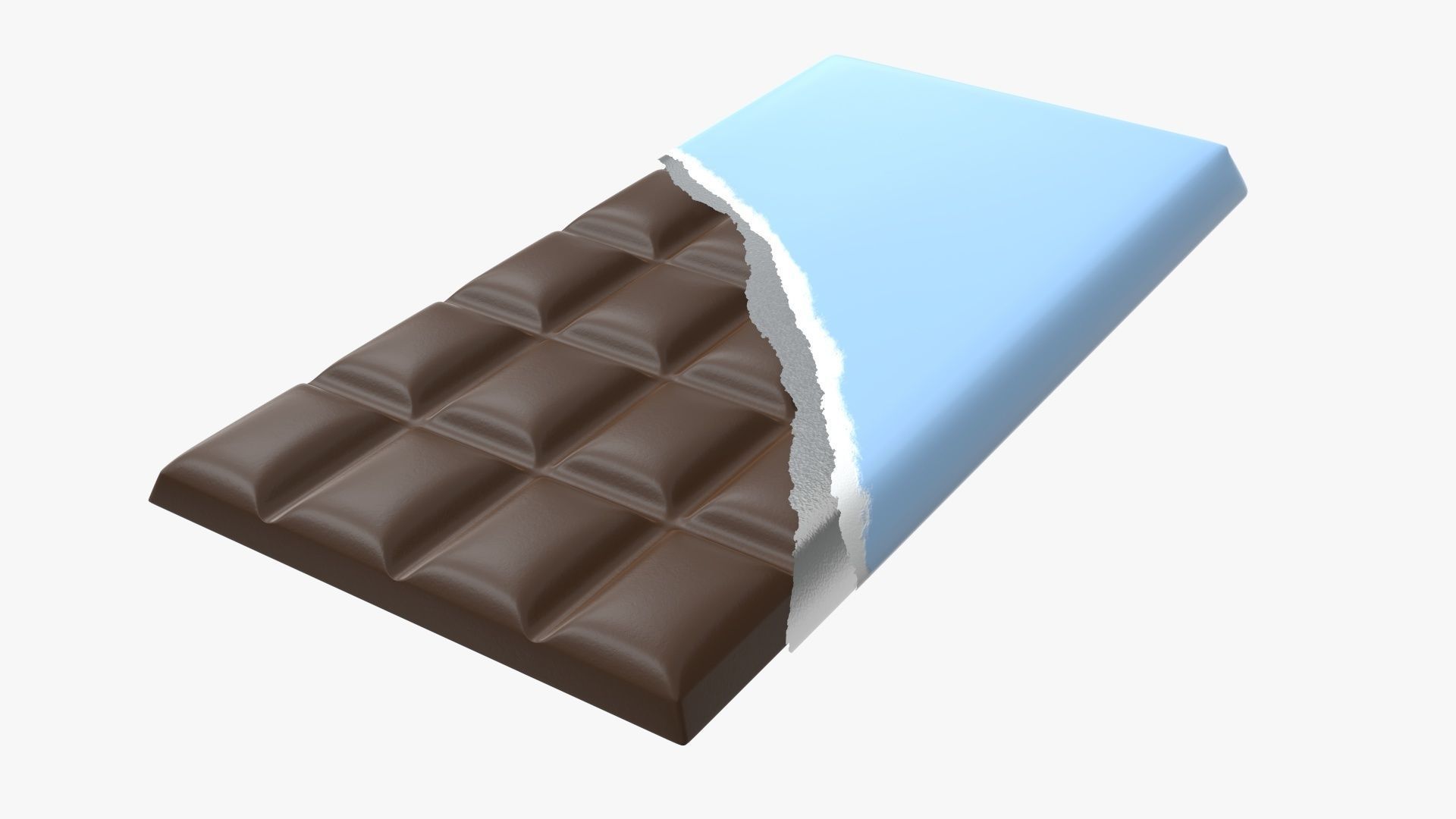 Brown chocolate bar packaging opened 04 3D model_1