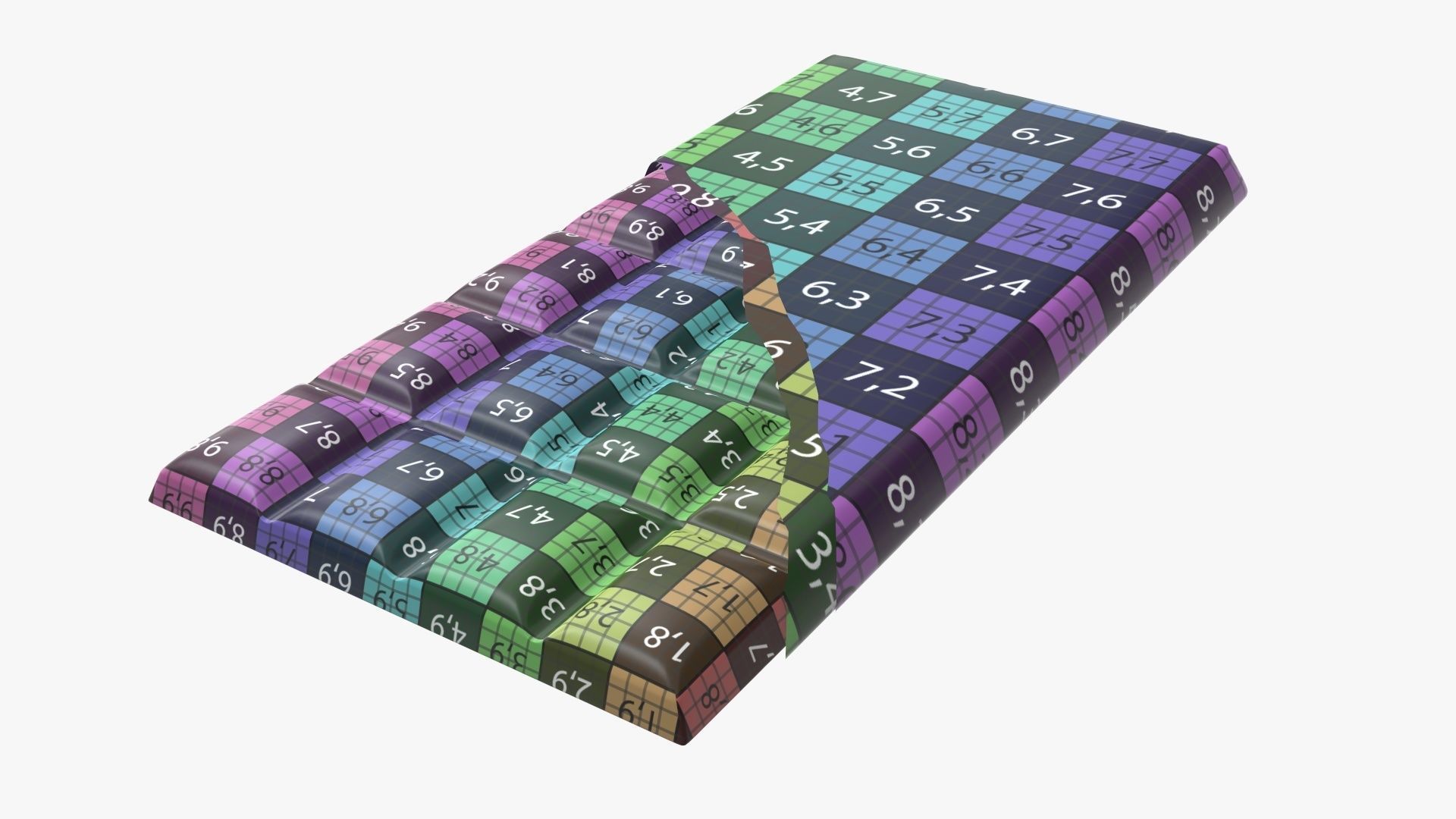 Brown chocolate bar packaging opened 04 3D model_11