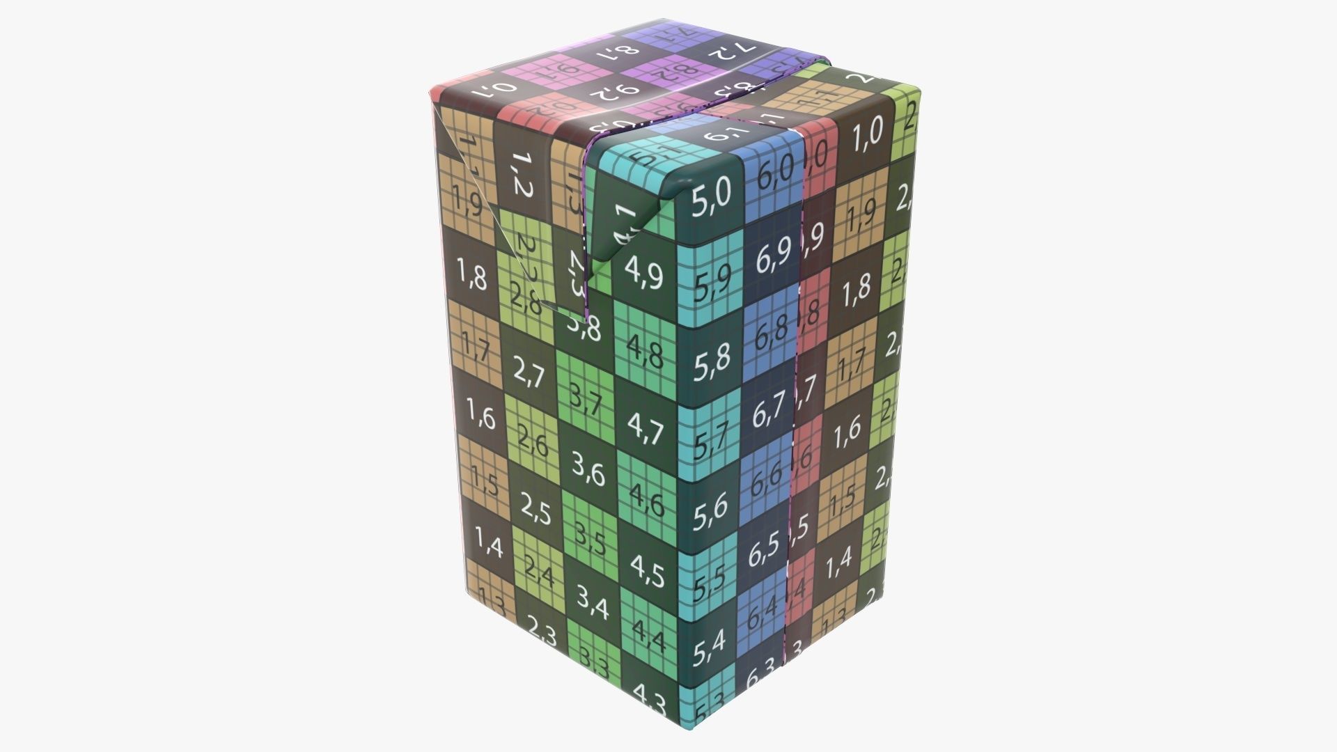 Juice  500ml cardboard box packaging 3D model_11