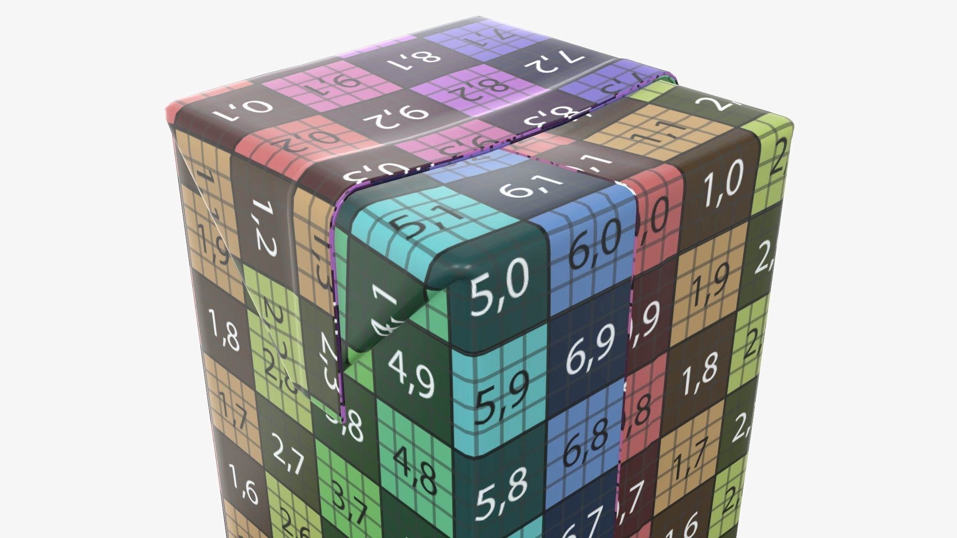 Juice  500ml cardboard box packaging 3D model_12