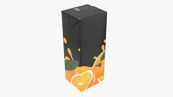 Juice 1000ml cardboard box packaging  3D model