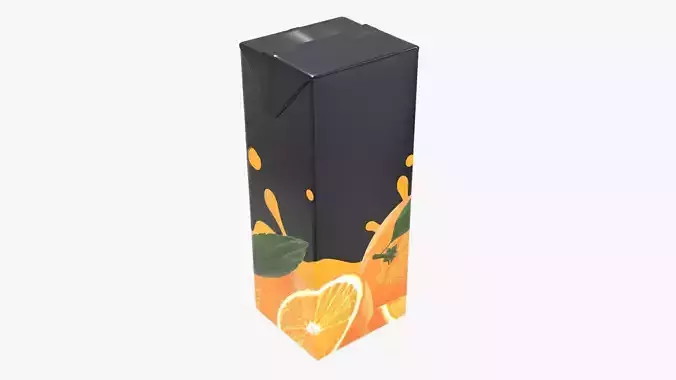 Juice 1000ml cardboard box packaging  3D model