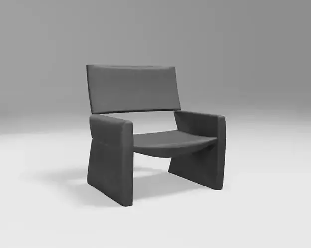 modern lounge office chair - black fabric - simple design