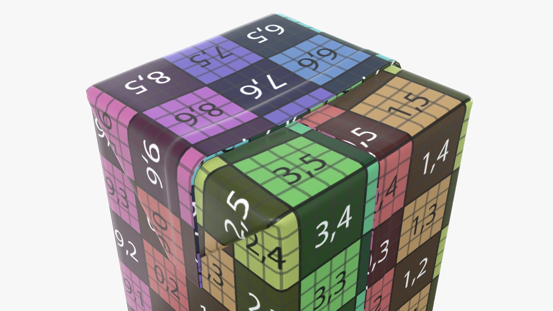 Juice 1000ml cardboard box packaging slim 3D model_12