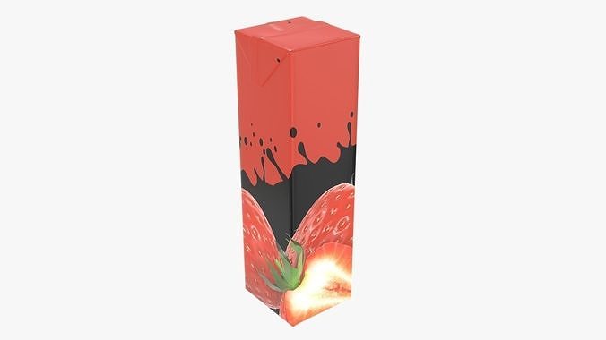 Juice 1000ml cardboard box packaging slim 3D model