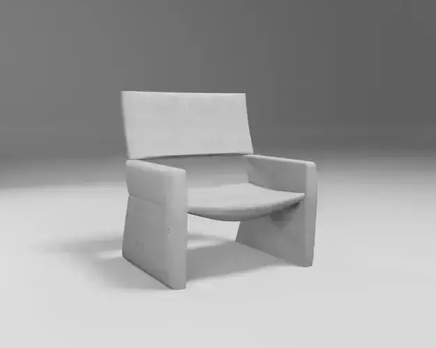 modern lounge office chair - grey fabric - simple design