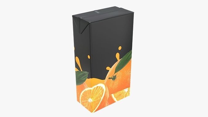 Juice 2000ml cardboard box packaging  3D model