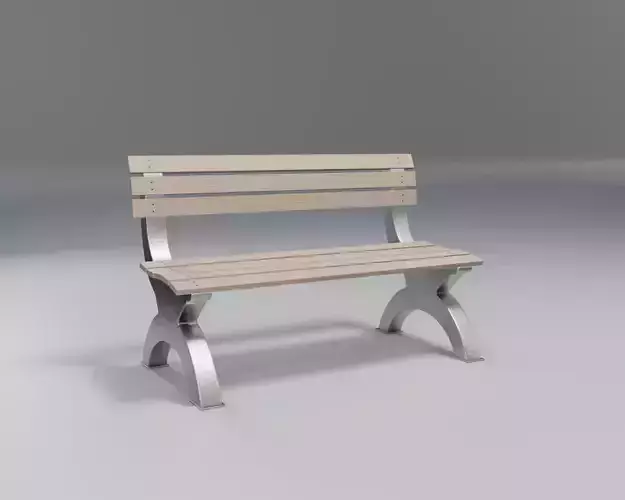 outdoor bench - beige wood - modern rough