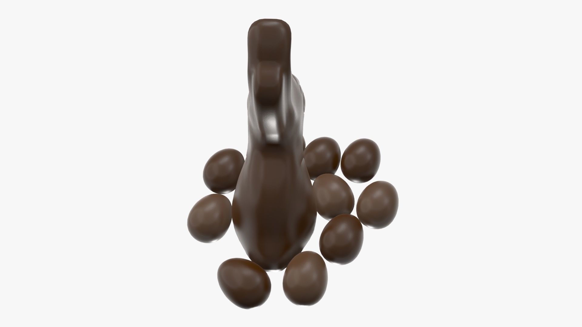 Chocolate rabbit and eggs 3D model_4