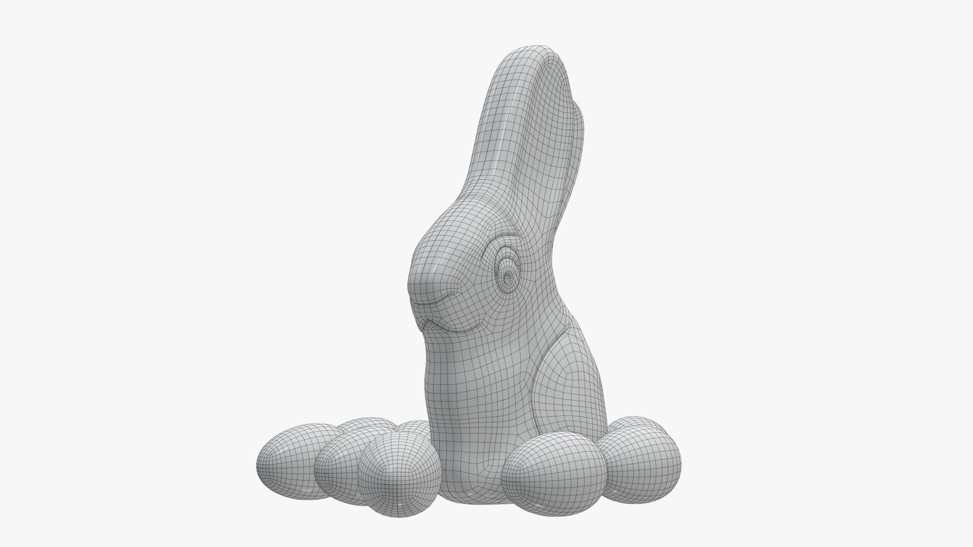Chocolate rabbit and eggs 3D model_7
