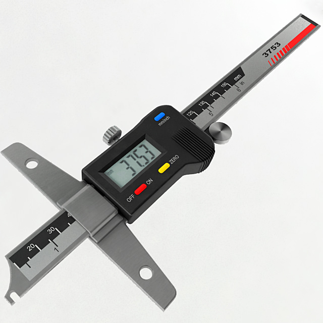 Digital Depth Gauge 3D model_3