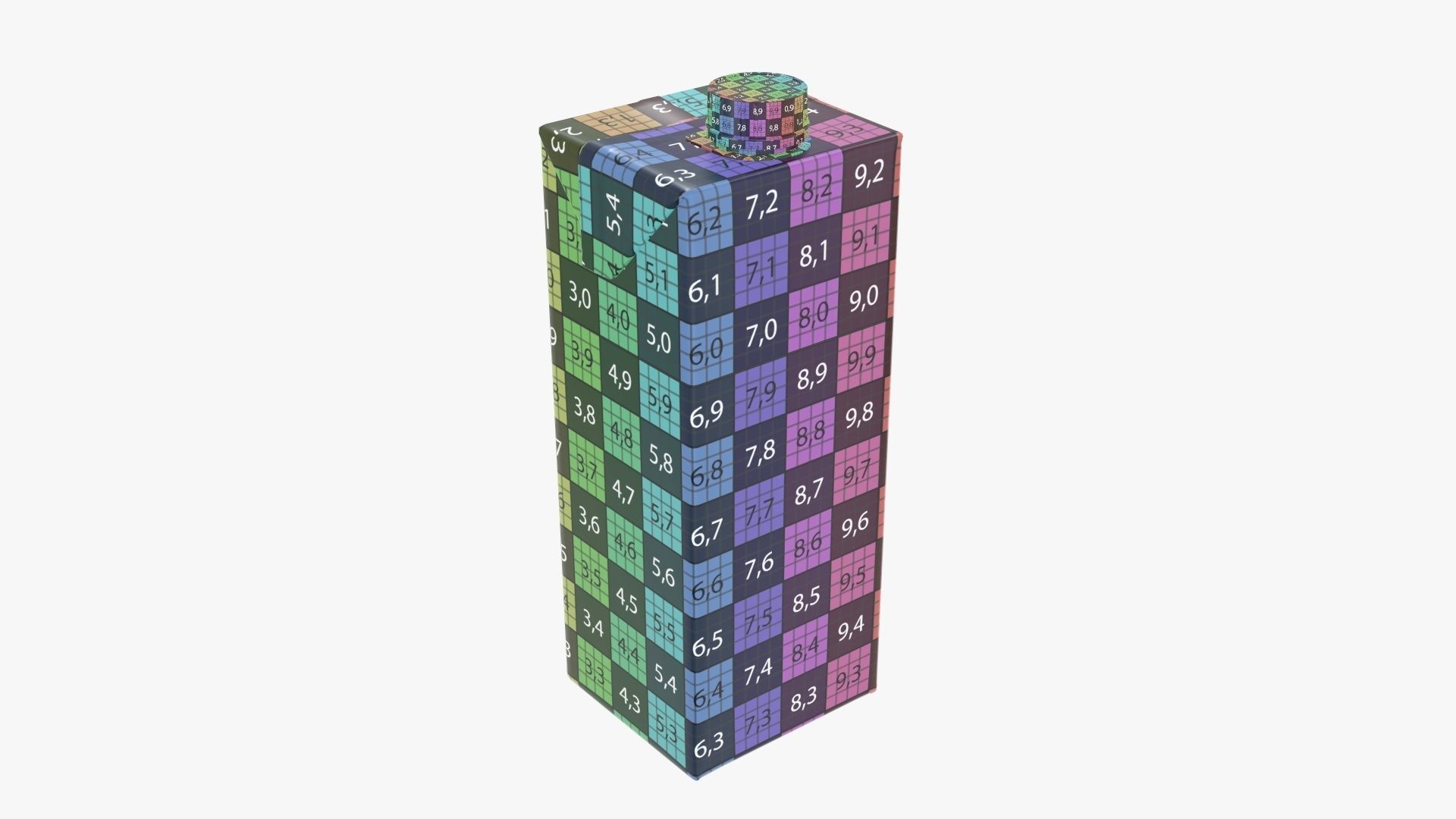 Juice 1000ml cardboard box packaging with cap  3D model_10