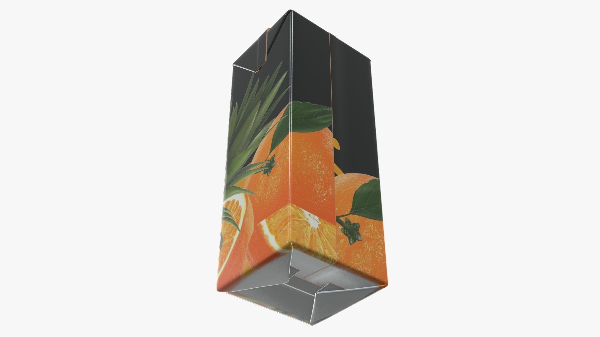 Juice 1000ml cardboard box packaging with cap  3D model_4