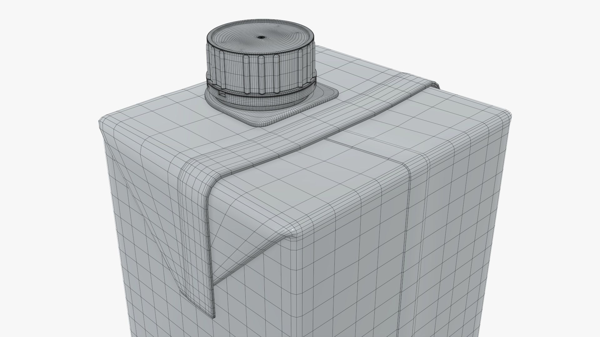 Juice 1000ml cardboard box packaging with cap  3D model_7