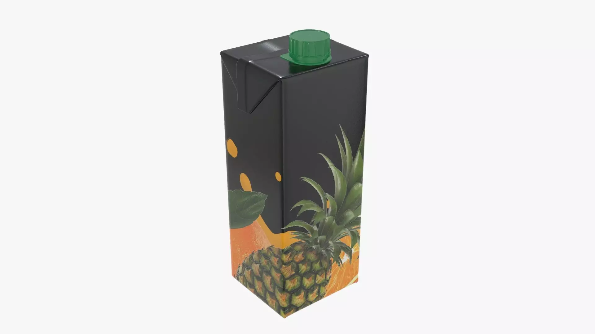 Juice 1000ml cardboard box packaging with cap  3D model_0