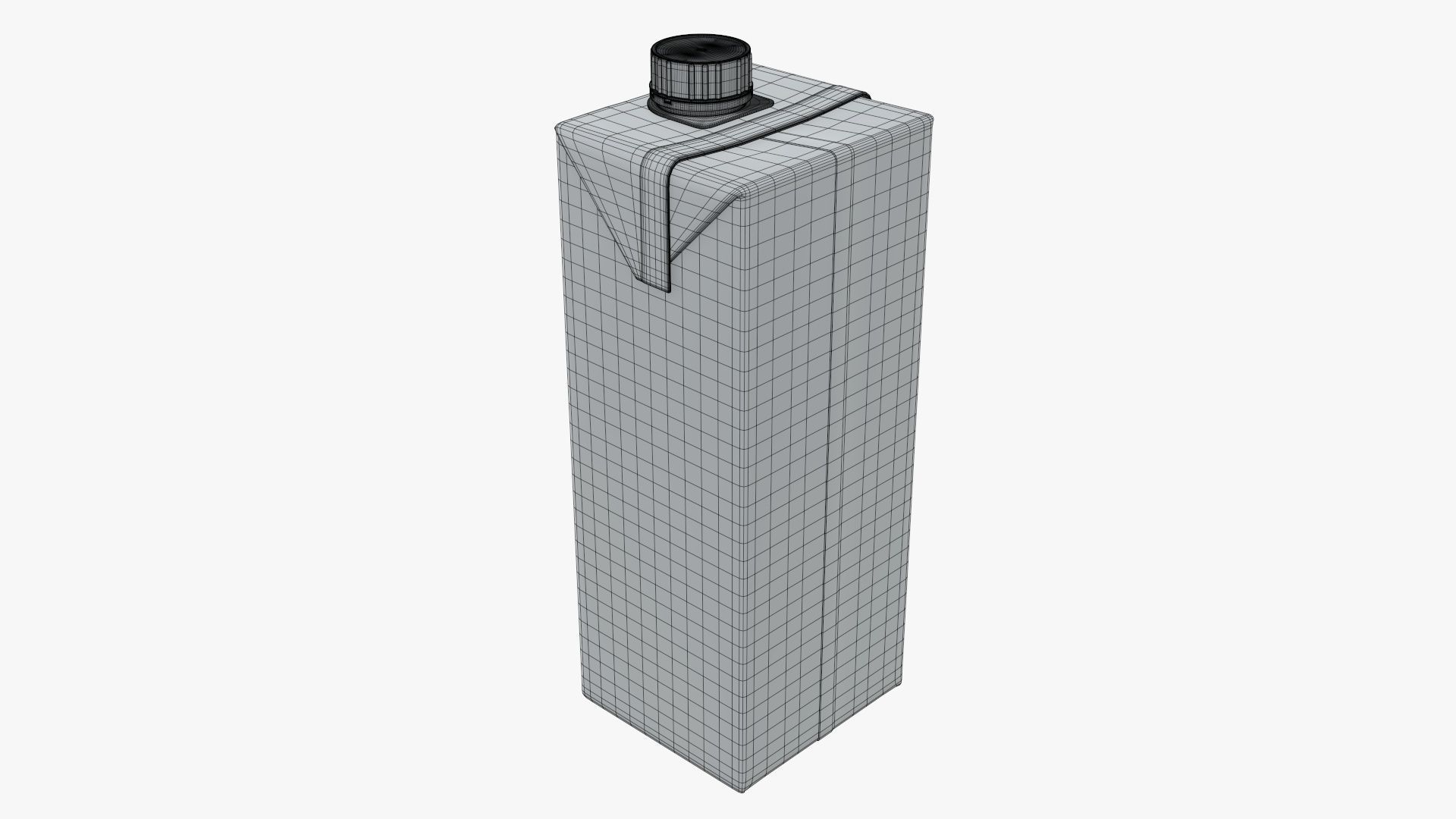 Juice 1000ml cardboard box packaging with cap  3D model_6