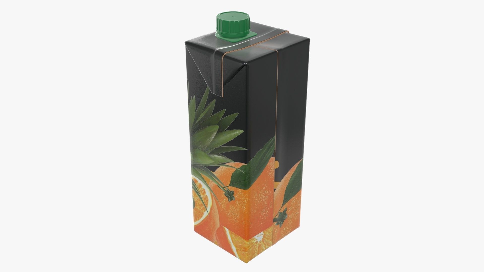 Juice 1000ml cardboard box packaging with cap  3D model_1