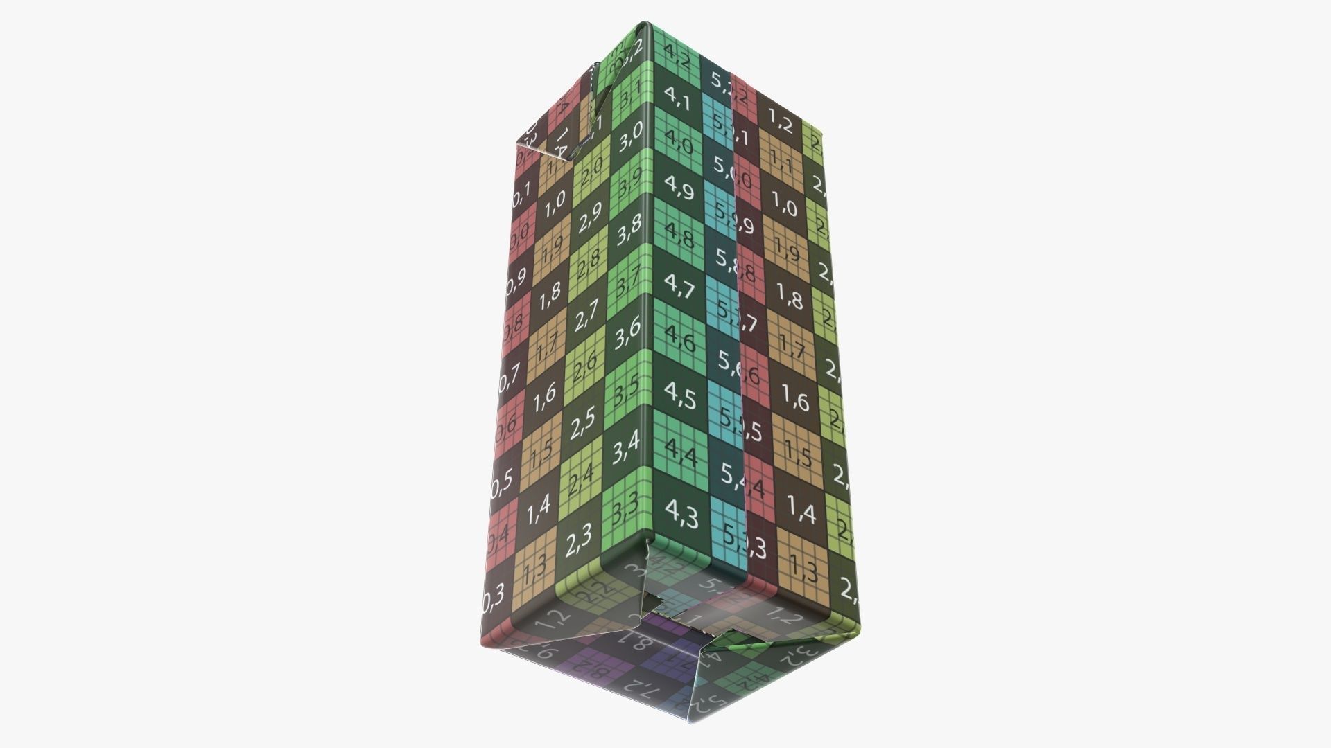 Juice 1000ml cardboard box packaging with cap  3D model_14