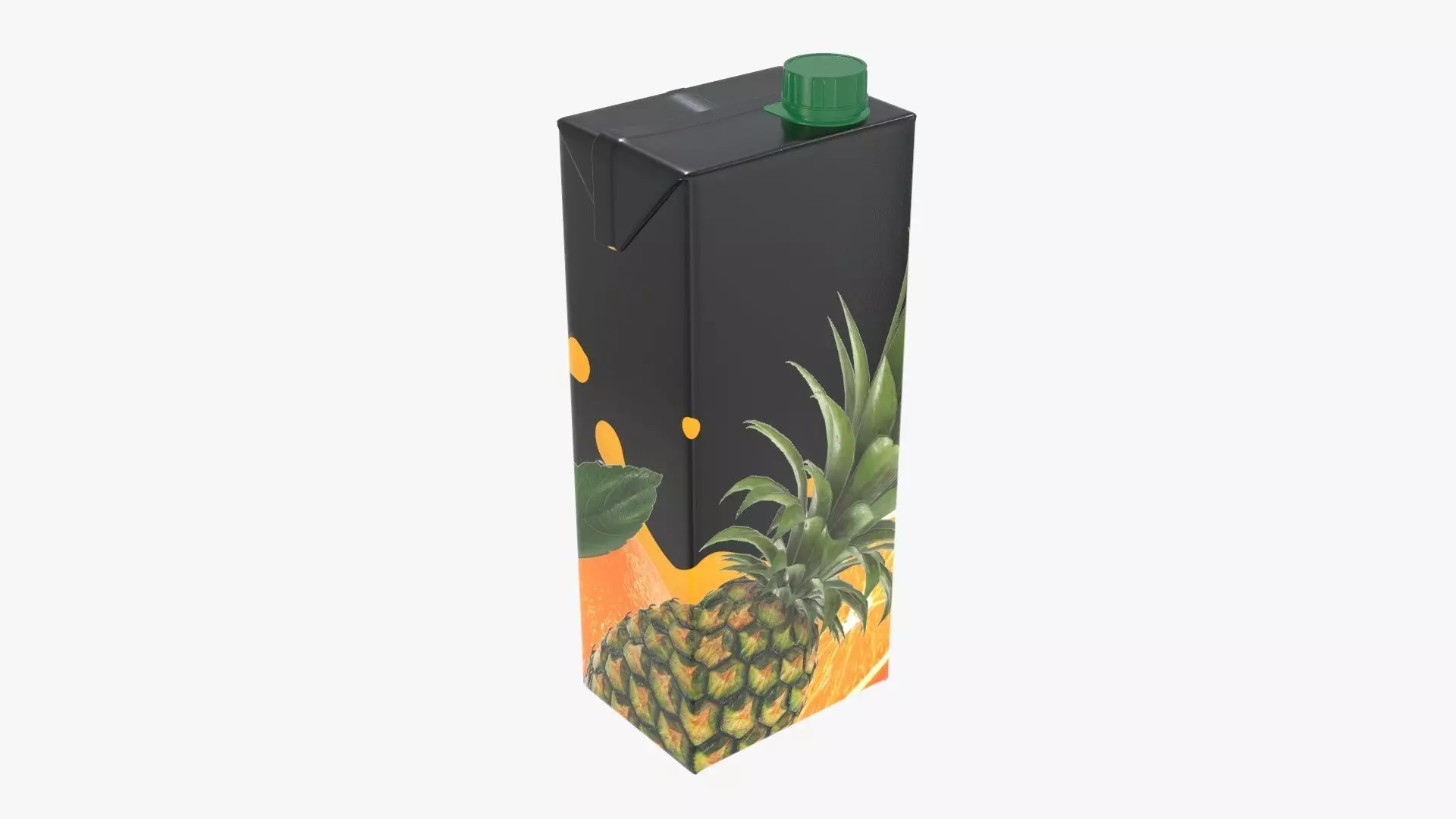 Juice 1500ml cardboard box packaging with cap 3D model