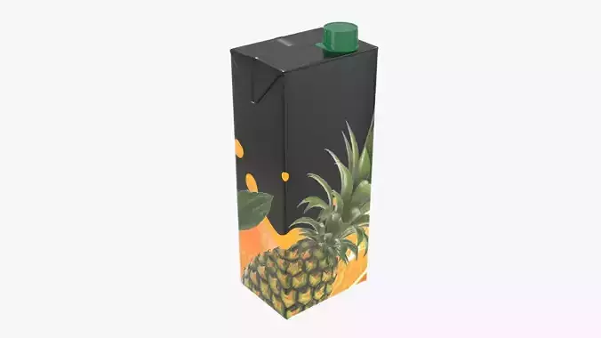 Juice 1500ml cardboard box packaging with cap  3D model