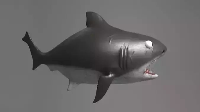 Stylized Cutesy Shark Low-poly 3D model