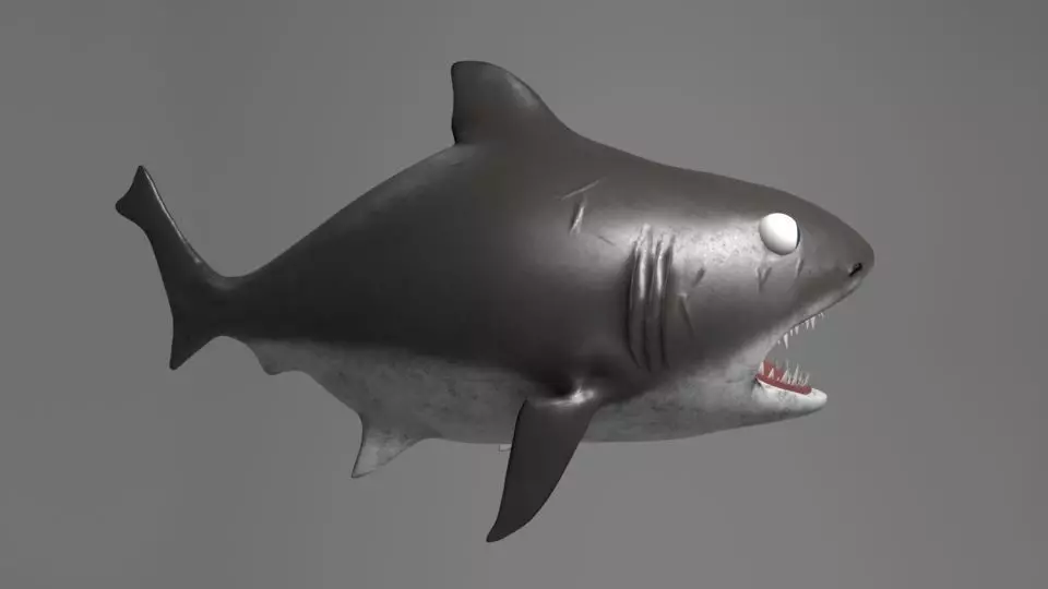 Stylized Cutesy Shark Low-poly 3D model_0